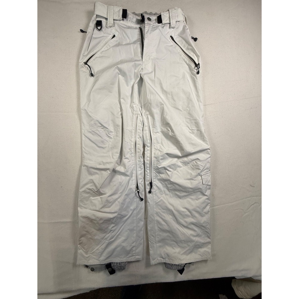 Turbine Insulated Snowboard Snow Pants Womens M Off White Ski Cargo Adjust Waist